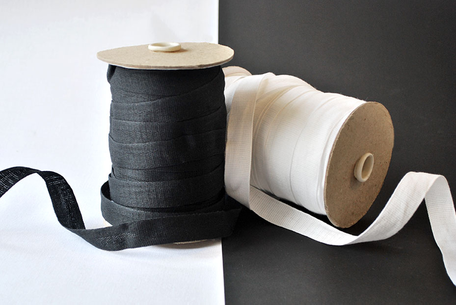 Cotton Tape, 25mm, Black & White - Fast Delivery