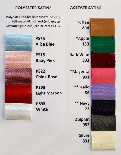 Thread Shade Cards & Zip Colour Charts - Fast Delivery | William Gee