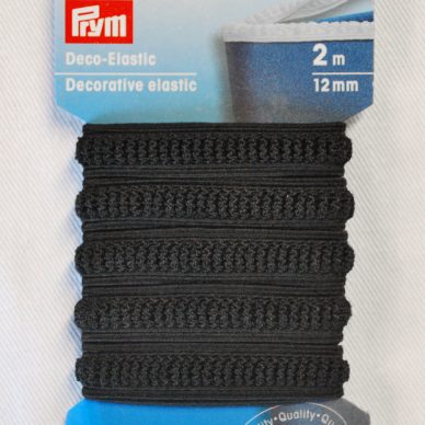 Prym Decorative Elastic 12mm - Black