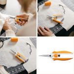 Fiskars MicroTip Sewing Scissors 15cm in action F1070029 - William Gee UK