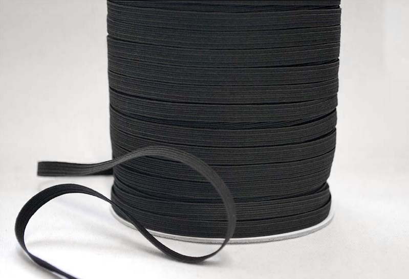 6 Cord Elastic, White Black Roll - Fast Delivery