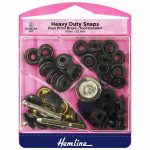 Hemline Heavy Duty Snap Fasteners 15mm 12 Sets Oxidised Black - William Gee UK