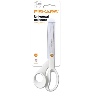 Fiskars Universal Scissors 21cm White - William Gee UK