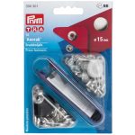 Prym Anorak Press Fasteners Silver 15mm 390301 - William Gee Uk