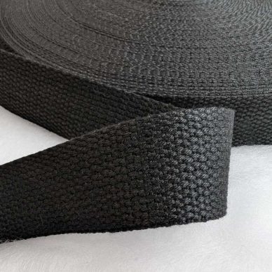 Polycotton Webbing 30mm Black - William Gee UK